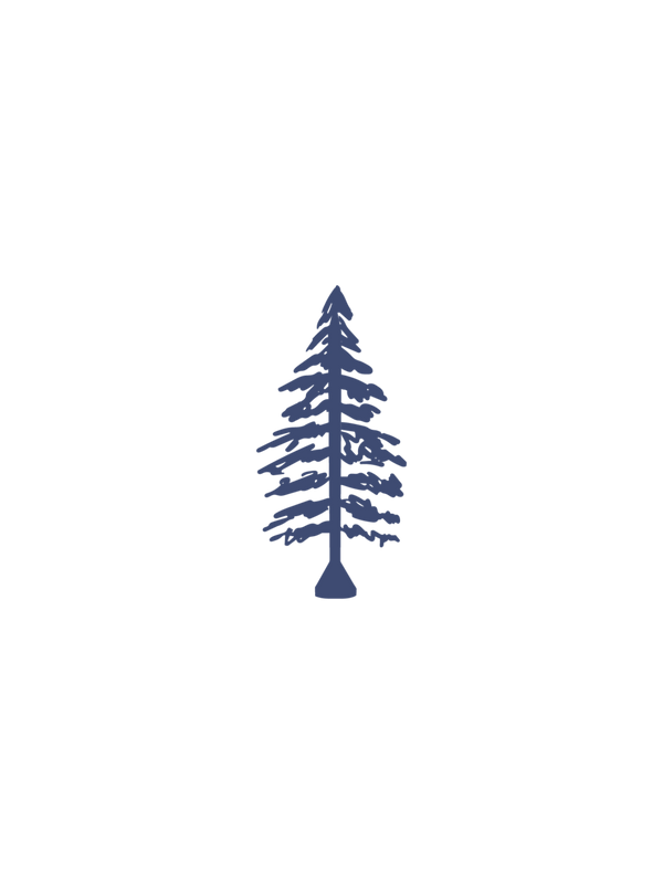 Blue tree silhouette on a transparent background